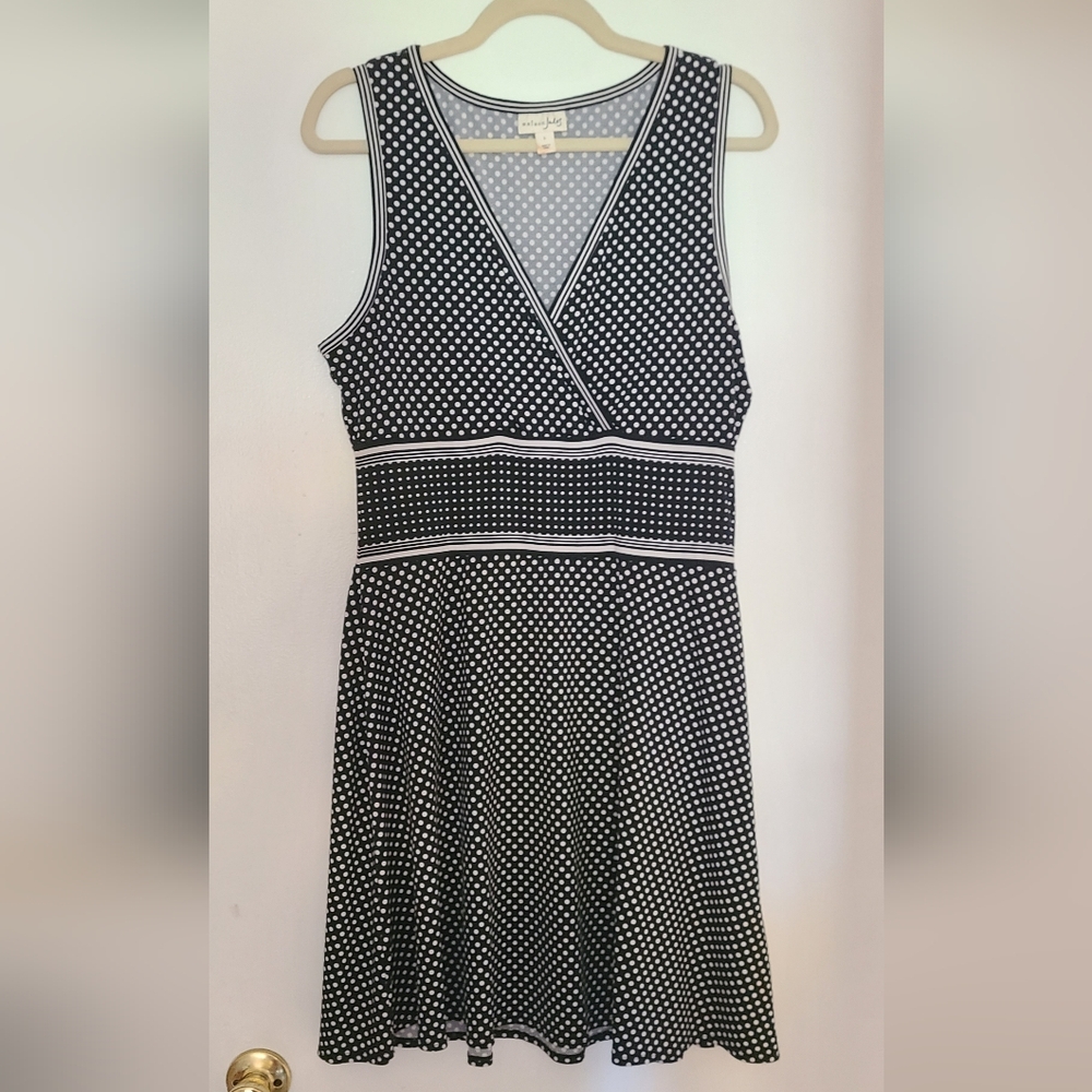 Empire waist polka-dot dress size L